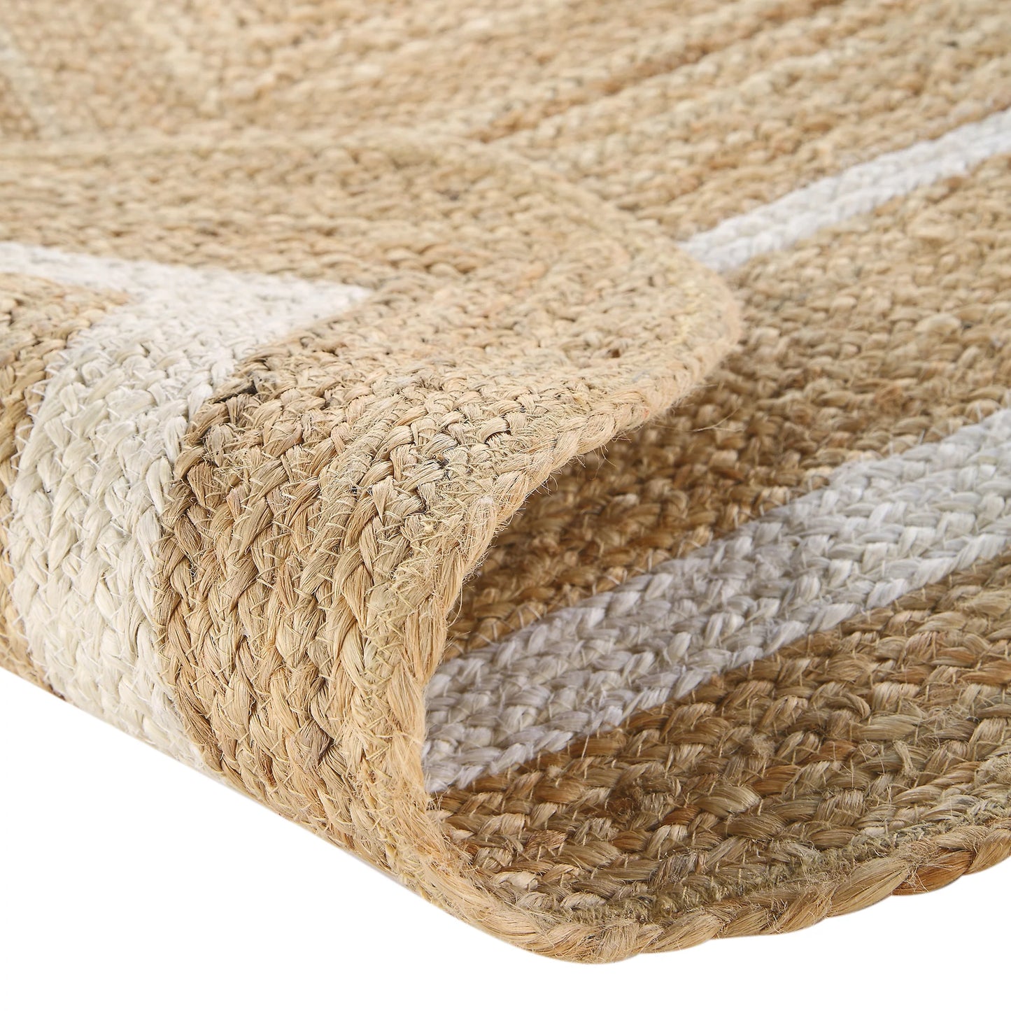 Jute Scalloped Bohemian Decor Handwoven Custom Decorative Rug