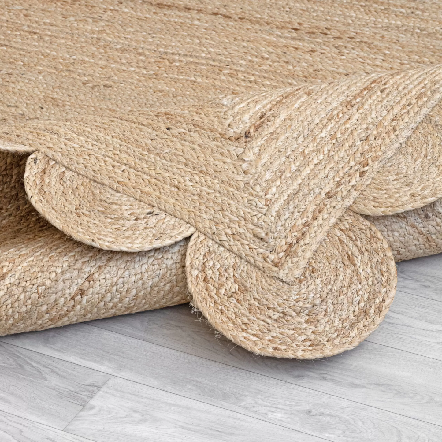 Scalloped Natural Jute Area Rugs for home decore