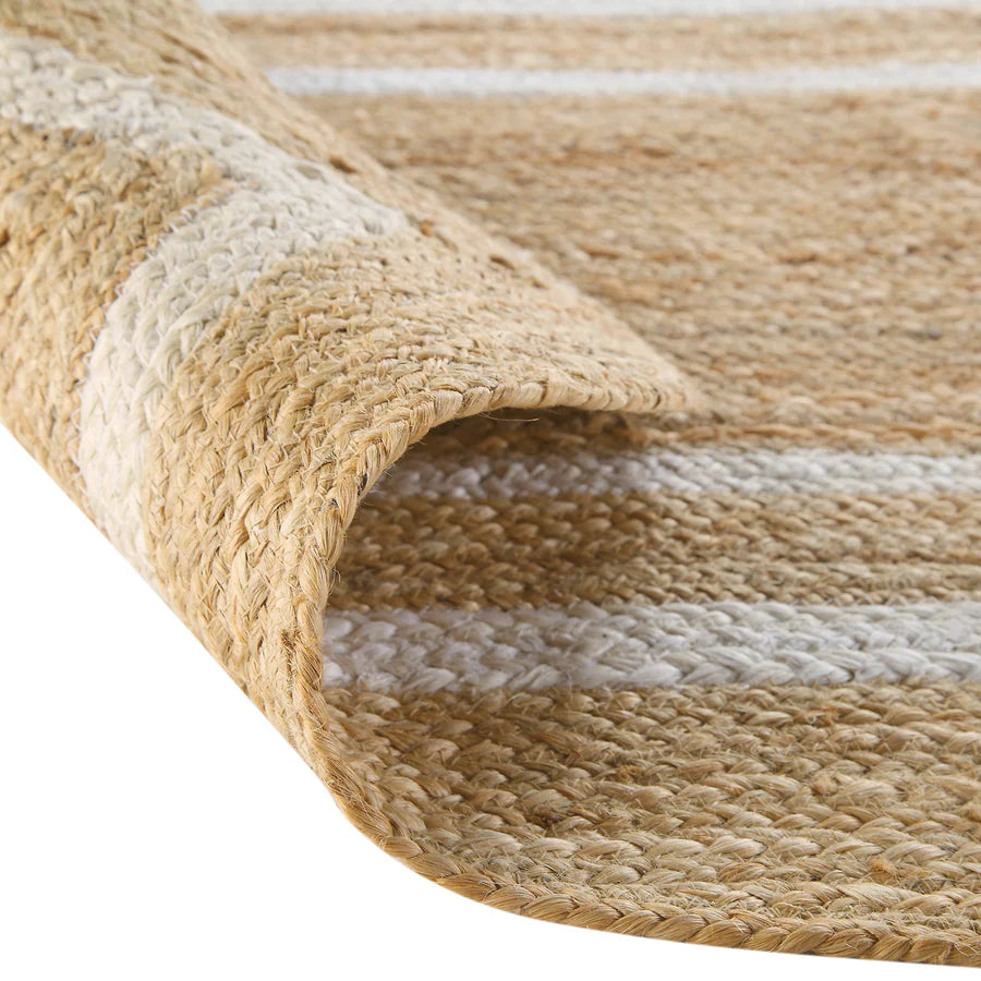 Jute Scalloped Bohemian Decor Handwoven Custom Decorative Rug